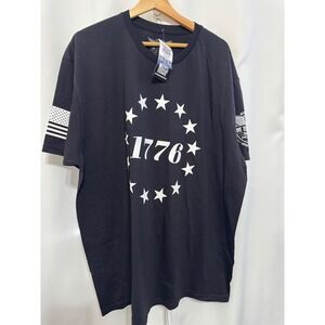 We The People Mens 1776 Patriotic T-Shirt Black USA Made XXL Crewneck